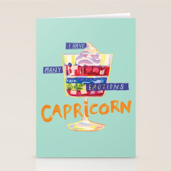 Capricorn Feelings in Pastel Green | Zodiac Series Stationery Card Gallery Image 2