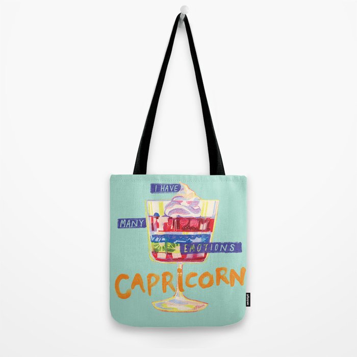 Capricorn Feelings in Pastel Green | Zodiac Series Tote Bag Gallery Image 2