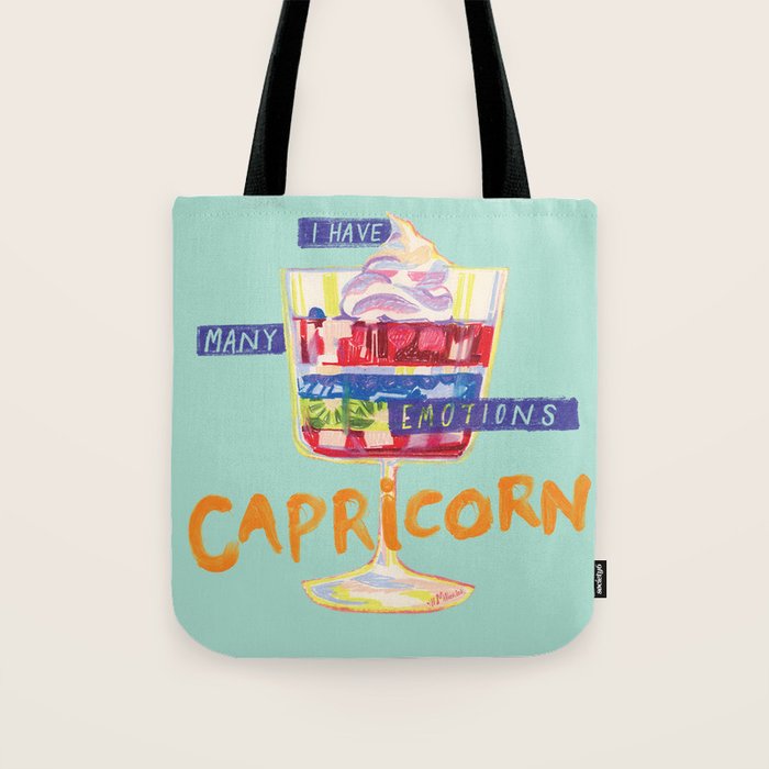 Capricorn Feelings in Pastel Green | Zodiac Series Tote Bag Gallery Image 1
