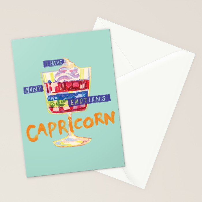 Capricorn Feelings in Pastel Green | Zodiac Series Stationery Card Gallery Image 2