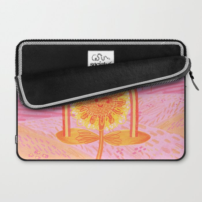 Retro Sunflower & Rainbow in Pink Laptop Sleeve Gallery Image 2