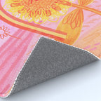 Retro Sunflower & Rainbow in Pink Rug Gallery Image 4