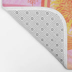 Retro Sunflower & Rainbow in Pink Bath Mat Gallery Image 2