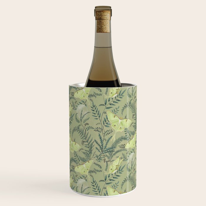 Luna Moths on Pale Green Wine Chiller Gallery Image 3