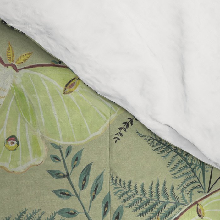 Luna Moths on Pale Green Comforter Gallery Image 4