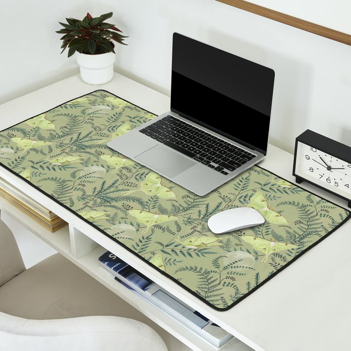 Luna Moths on Pale Green Desk Mat Gallery Image 2
