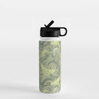 Luna Moths on Pale Green Water Bottle Gallery Image 1