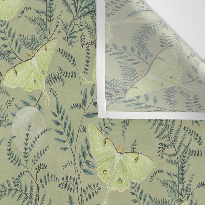 Luna Moths on Pale Green Wall Tapestry Gallery Image 3