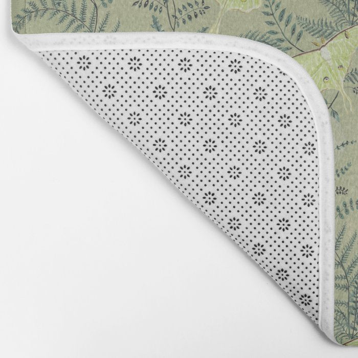 Luna Moths on Pale Green Bath Mat Gallery Image 2