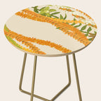 Diagonal Lei Pikake Orange Lokelani Pakalana Puakenikeni tileaf on beige Side Table Gallery Image 2