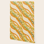Diagonal Lei Pikake Orange Lokelani Pakalana Puakenikeni tileaf on beige Wallpaper Gallery Image 2