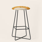 Diagonal Lei Pikake Orange Lokelani Pakalana Puakenikeni tileaf on beige Stool Gallery Image 1