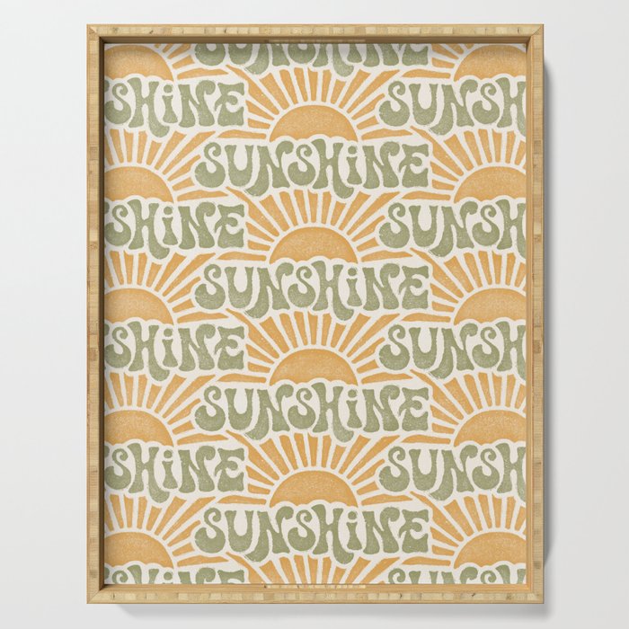 Sunshine - gold and green Serving Tray Gallery Image 1
