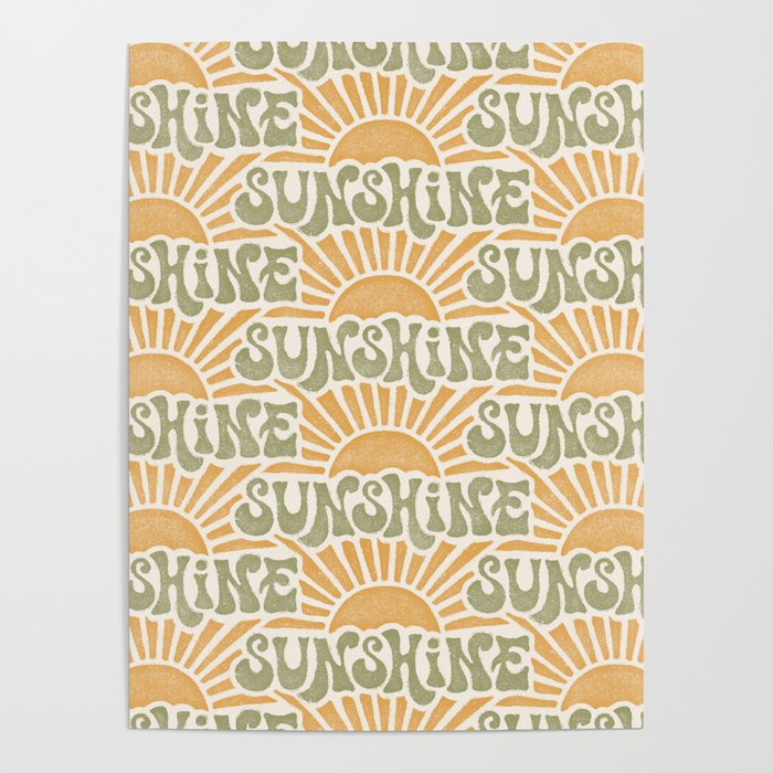 Sunshine - gold and green Poster Gallery Image 4