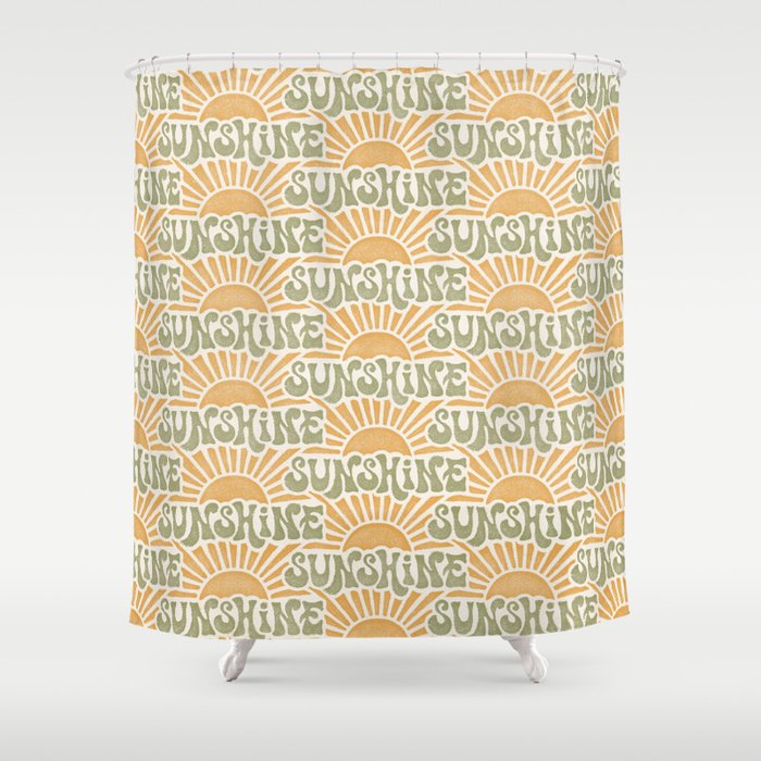 Sunshine - gold and green Shower Curtain Gallery Image 1