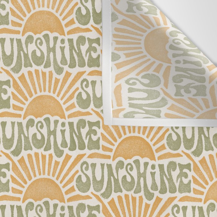 Sunshine - gold and green Wall Tapestry Gallery Image 3