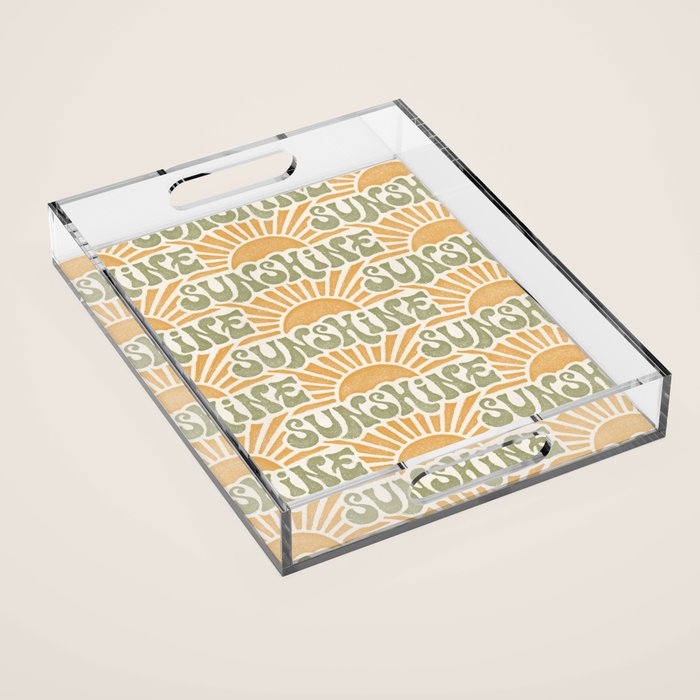 Sunshine - gold and green Acrylic Tray Gallery Image 1
