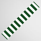 Large Forest Green and White Rustic Vertical Beach Stripes Table Runner Gallery Image 3