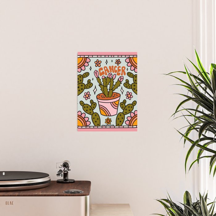 Cancer Zodiac Cactus Poster Gallery Image 2
