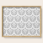 Mid Century Flower Pattern Gray Serving Tray Gallery Image 1