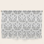 Mid Century Flower Pattern Gray Wall Hanging Gallery Image 1