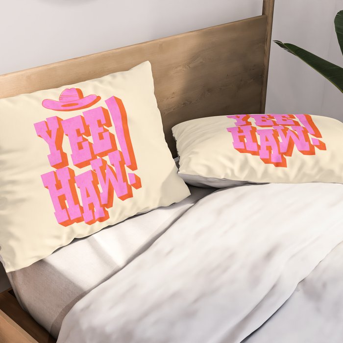 Yee Haw! Fun Cowboy Art Pillow Sham Gallery Image 2