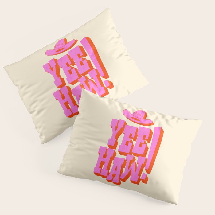 Yee Haw! Fun Cowboy Art Pillow Sham Gallery Image 1