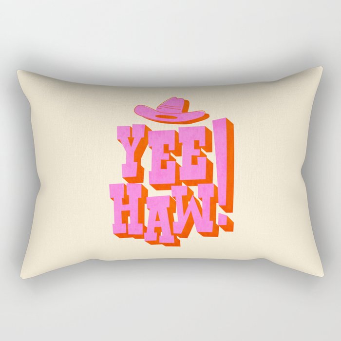 Yee Haw! Fun Cowboy Art Rectangular Pillow Gallery Image 2