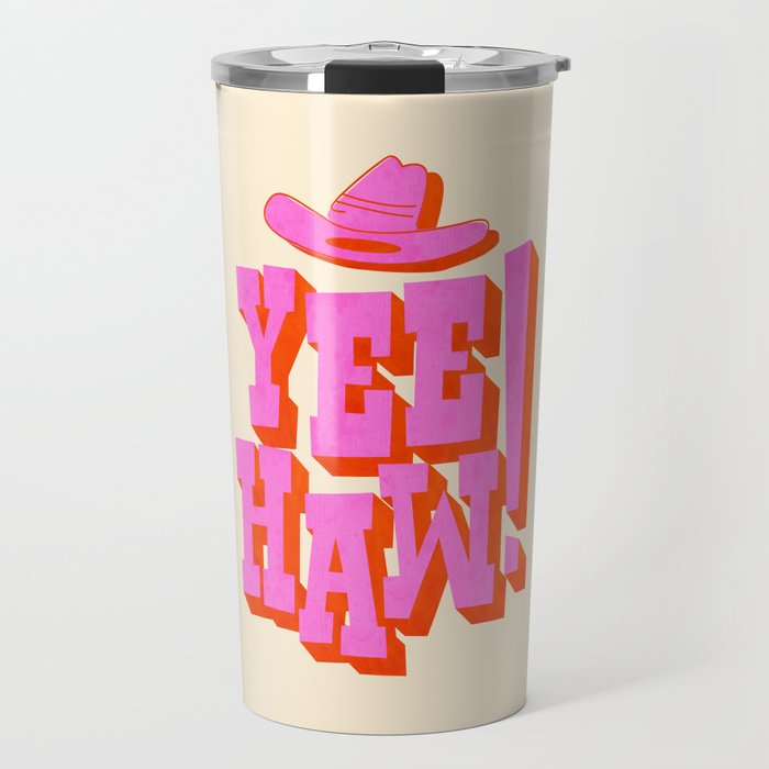 Yee Haw! Fun Cowboy Art Travel Mug Gallery Image 1