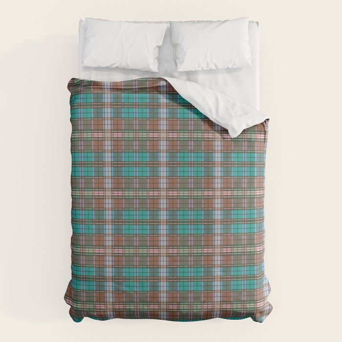Earthy Tartan Elegance Duvet Cover Gallery Image 1