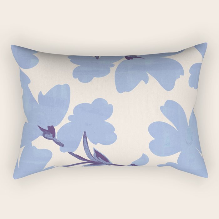 Light Blue Flowers Rectangular Pillow Gallery Image 1