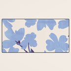 Light Blue Flowers Desk Mat Gallery Image 3