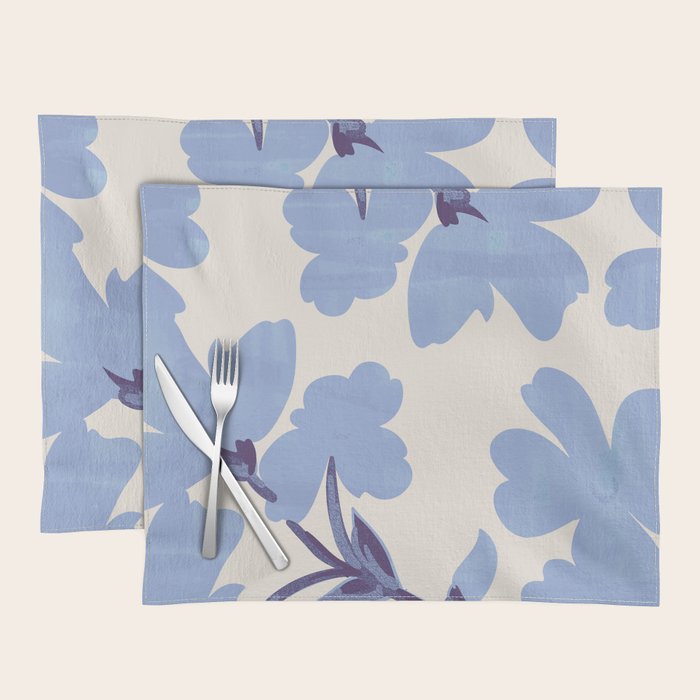 Light Blue Flowers Placemat Gallery Image 1