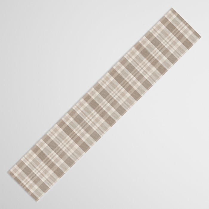 Checkered, Plaid Prints, Warm Brown Table Runner Gallery Image 3