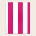 Bright Pink Peacock and White Wide Vertical Cabana Tent Stripe Notebook Gallery Image 4