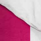Bright Pink Peacock and White Wide Vertical Cabana Tent Stripe Comforter Gallery Image 4