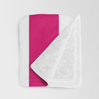Bright Pink Peacock and White Wide Vertical Cabana Tent Stripe Throw Blanket Gallery Image 3
