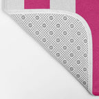 Bright Pink Peacock and White Wide Vertical Cabana Tent Stripe Bath Mat Gallery Image 2