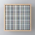 Retro Modern Plaid Pattern in Neutral Blue Gray Taupe Tones Mini Art Print Gallery Image 1