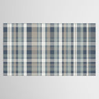 Retro Modern Plaid Pattern in Neutral Blue Gray Taupe Tones Tablecloth Gallery Image 2