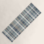 Retro Modern Plaid Pattern in Neutral Blue Gray Taupe Tones Yoga Mat Gallery Image 1