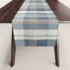 Retro Modern Plaid Pattern in Neutral Blue Gray Taupe Tones Table Runner Gallery Image 1