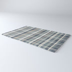 Retro Modern Plaid Pattern in Neutral Blue Gray Taupe Tones Rug Gallery Image 3