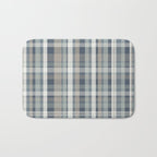Retro Modern Plaid Pattern in Neutral Blue Gray Taupe Tones Bath Mat Gallery Image 1