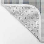 Retro Modern Plaid Pattern in Neutral Blue Gray Taupe Tones Bath Mat Gallery Image 2