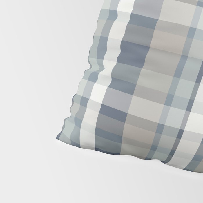Retro Modern Plaid Pattern in Neutral Blue Gray Taupe Tones Pillow Sham Gallery Image 4