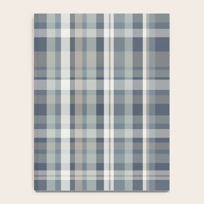 Retro Modern Plaid Pattern in Neutral Blue Gray Taupe Tones Notebook Gallery Image 4