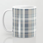 Retro Modern Plaid Pattern in Neutral Blue Gray Taupe Tones Coffee Mug Gallery Image 3