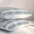 Retro Modern Plaid Pattern in Neutral Blue Gray Taupe Tones Pillow Sham Gallery Image 3