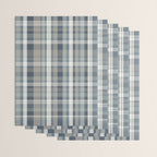 Retro Modern Plaid Pattern in Neutral Blue Gray Taupe Tones Wrapping Paper Gallery Image 3